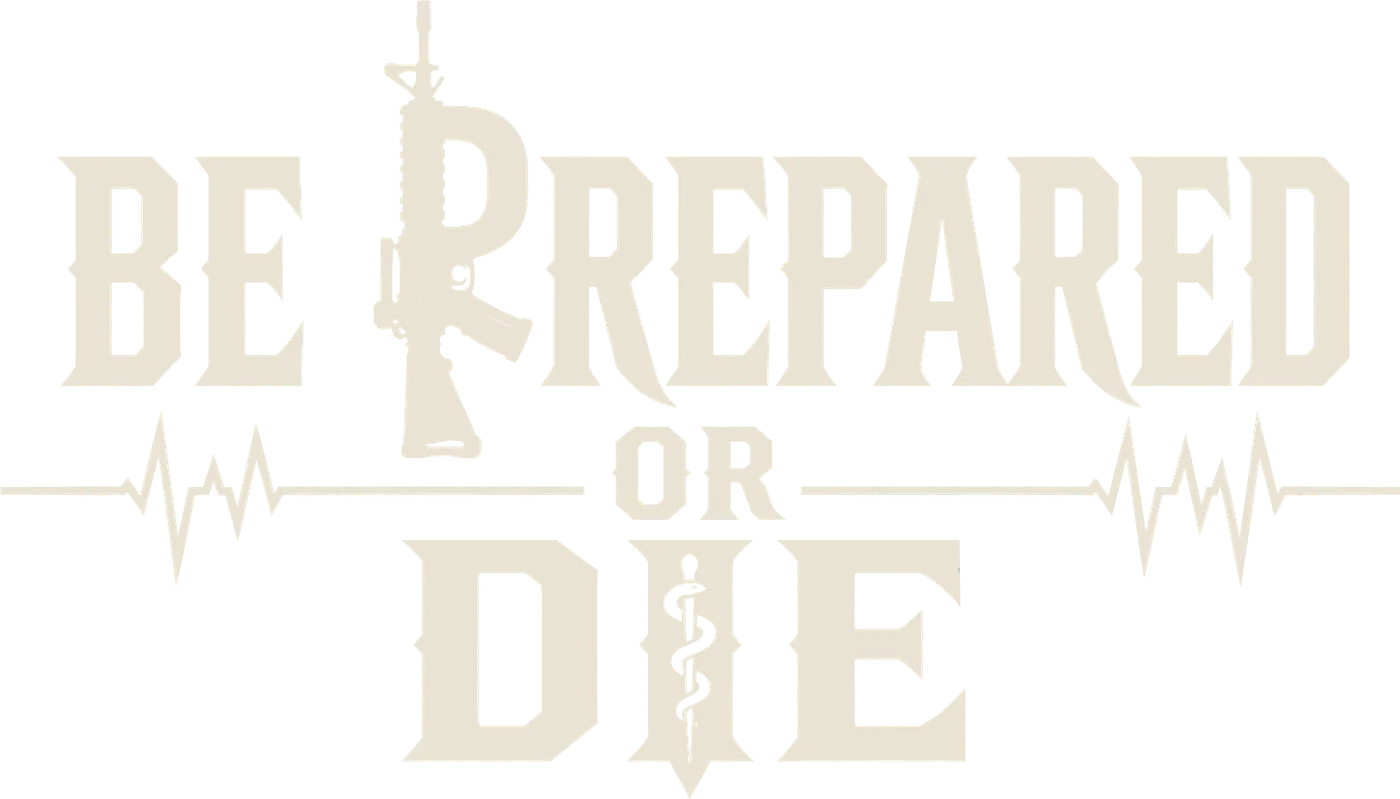 Schriftzug: Be prepared or die